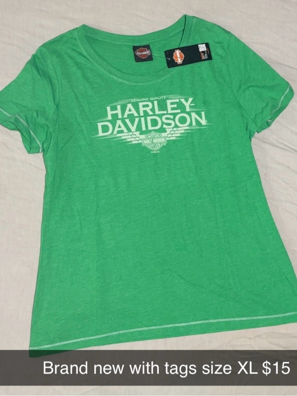 Harley-Davidson Women's Bright Green Logo Tee